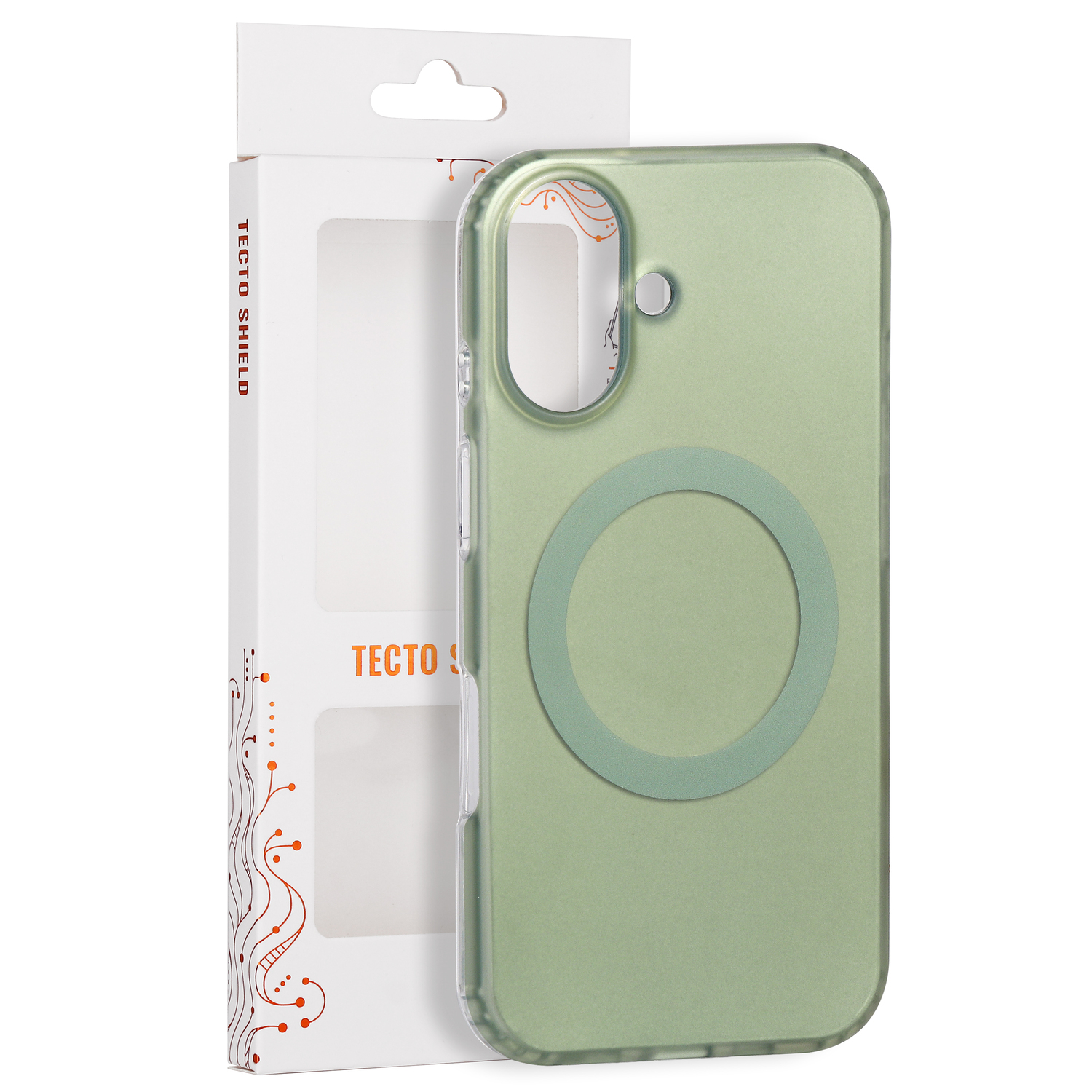 Tecto Shield Mistiq Mag dėklas, skirtas iPhone 16 6,1", alyvuogių spalvos