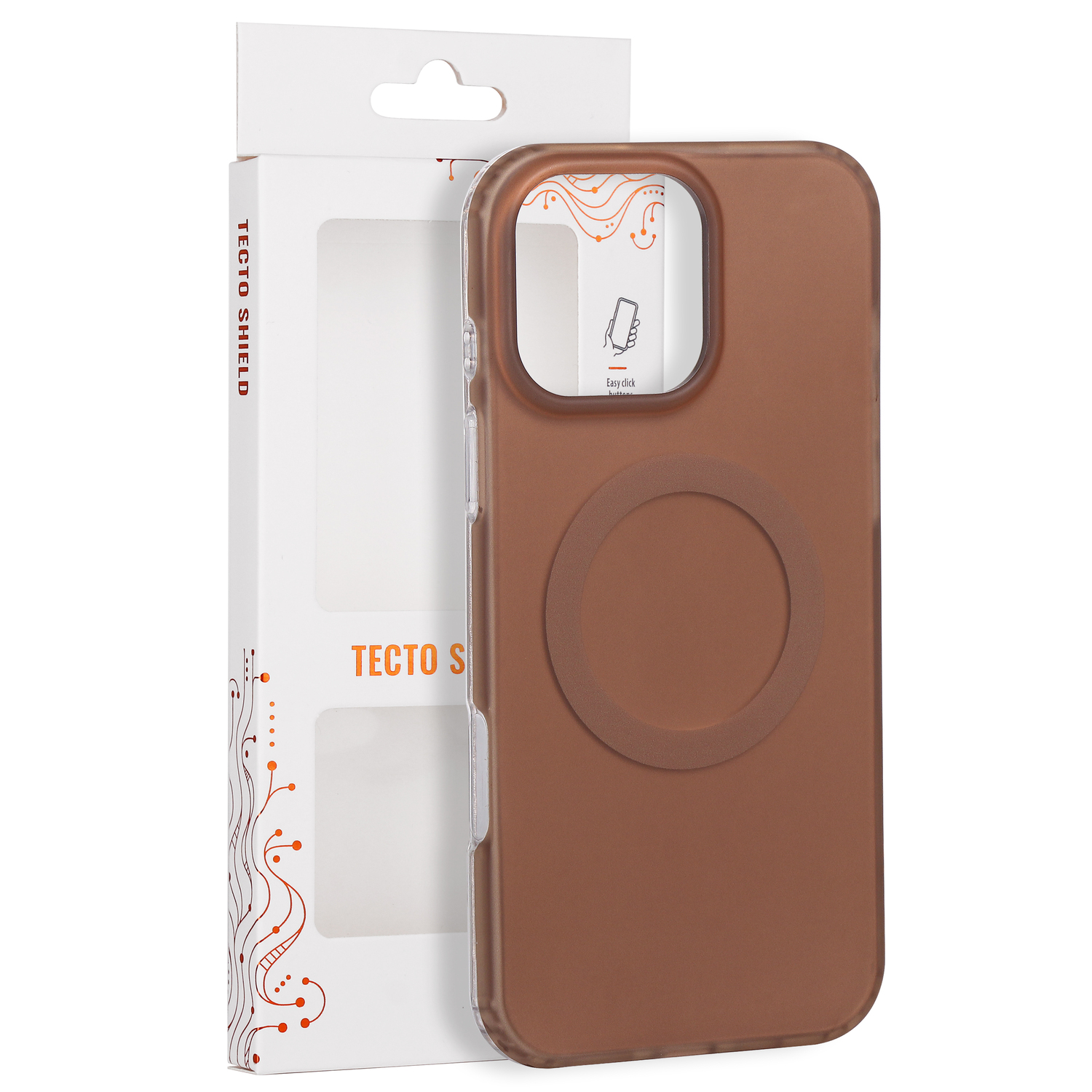 Tecto Shield Mistiq Mag dėklas, skirtas iPhone 16 Pro Max 6,9", rudas