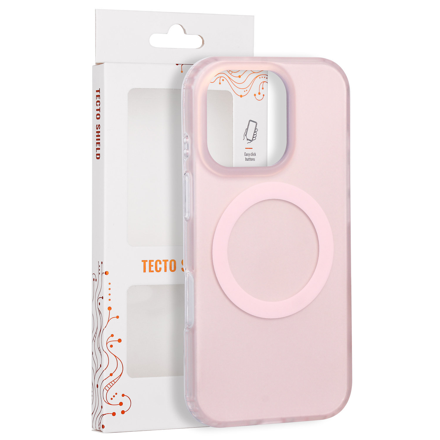 Tecto Shield Mistiq Mag dėklas, skirtas iPhone 16 Pro 6,3", rožinis