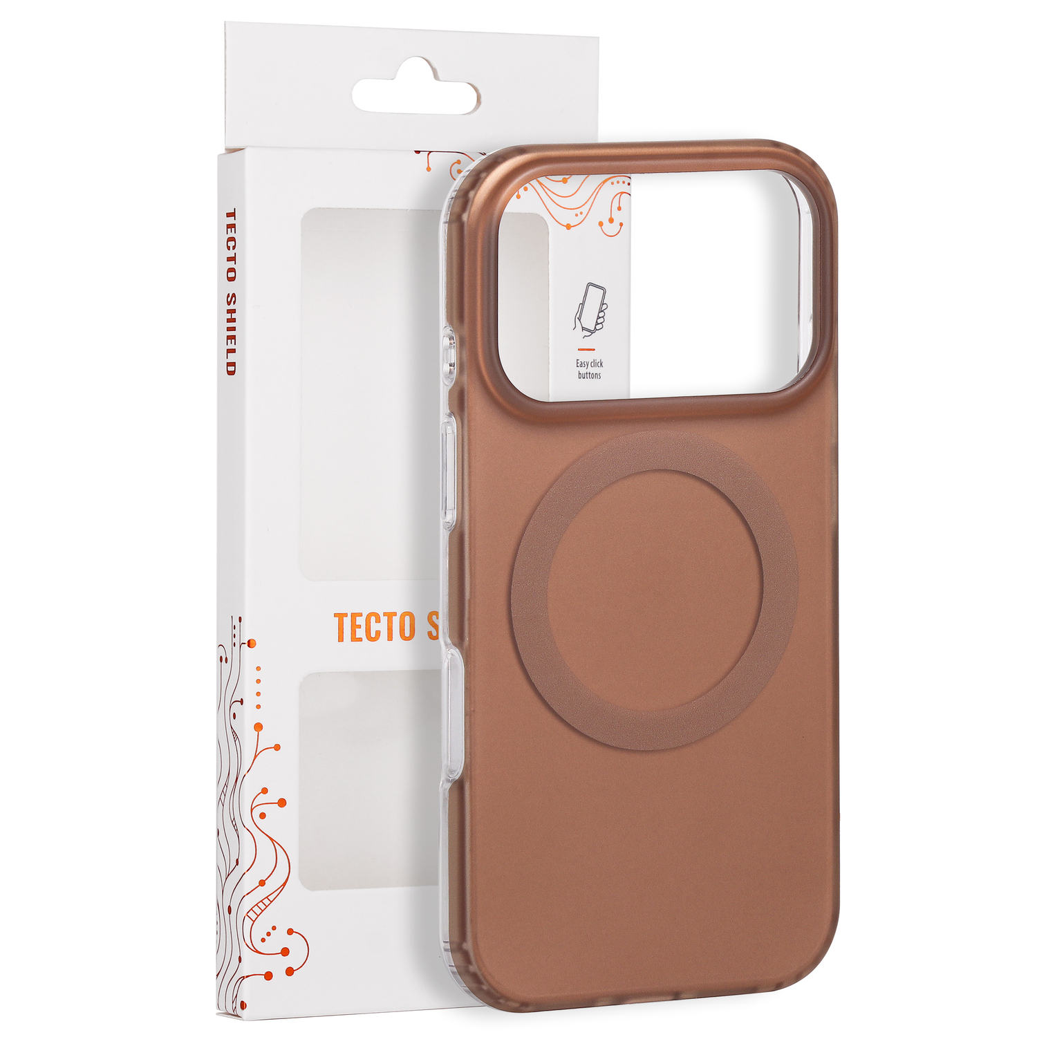 Tecto Shield Mistiq Mag dėklas, skirtas iPhone 17 Pro 6,3" / 18 Pro 6,3", rudas