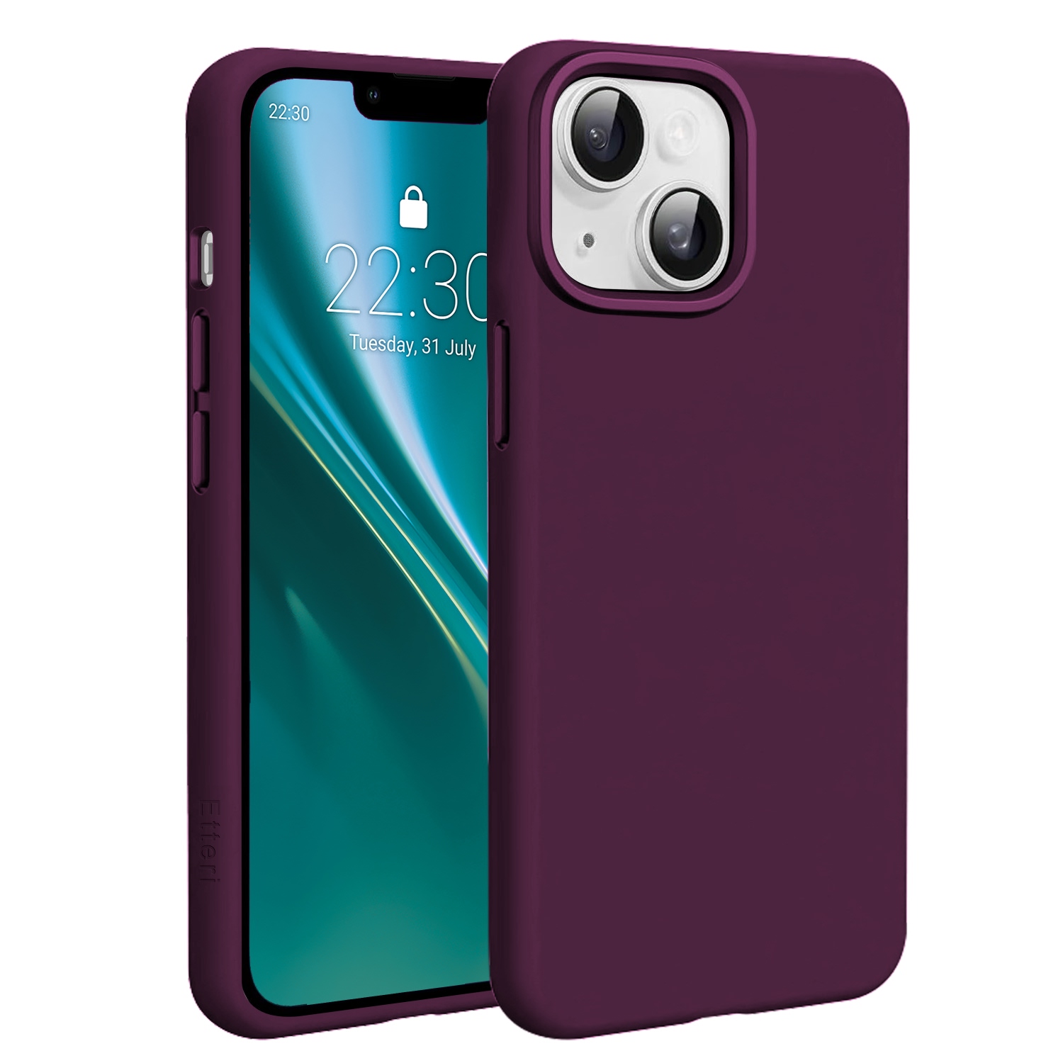 Etteri Silicone Mag dėklas, skirtas iPhone 15 6,1 col., tamsios vyšnių spalvos