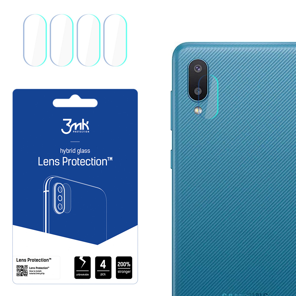 3MK FLEXIBLE GLASS LENS hibridinis stiklas PROTECT SAMSUNG GALAXY M02 4 vnt. kamerai