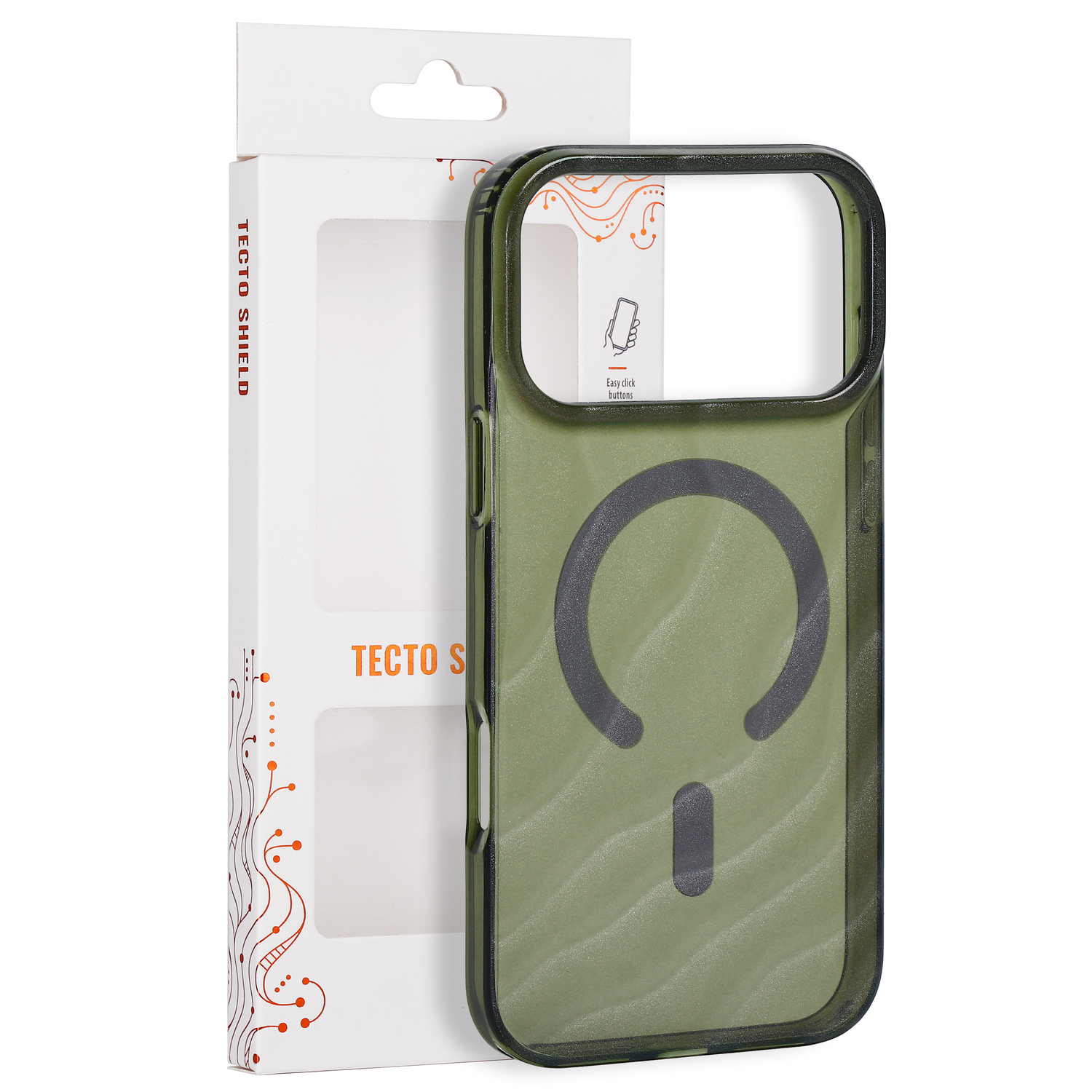 „Tecto Shield Desert Mag“ dėklas, skirtas iPhone 17 Pro Max 6,9" / iPhone 18 Pro Max 6,9", tamsiai alyvuogių spalvos