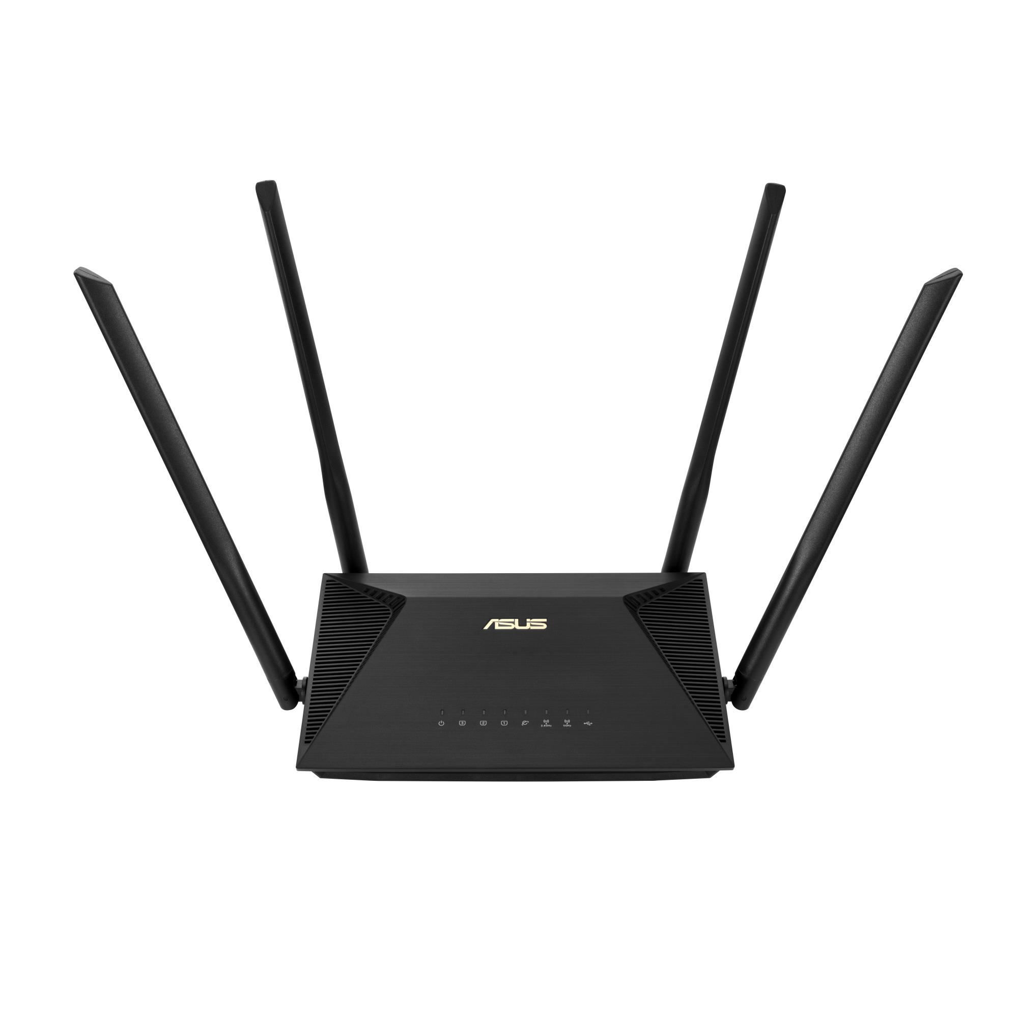 ASUS RT-AX53U belaidis maršrutizatorius, Wi-Fi 6 (802.11ax), Ethernet WAN, RJ-45, 3G / 4G, 1 LAN prievadas, USB