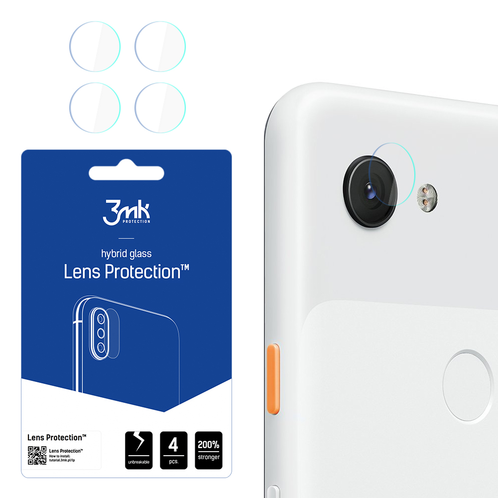 Hibridinis stiklas 3MK Hibridinis stiklas kameros GOOGLE PIXEL 3A skirtas kamerai 4 vnt.