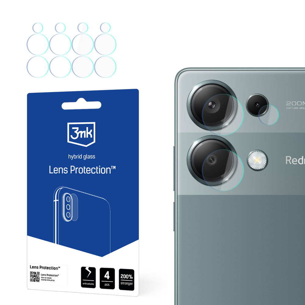 3mk Lens Protection™ гибридное стекло для камеры Redmi Note 13 Pro 4G