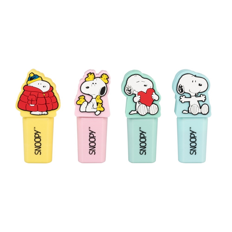 Snoopy – 4 spalvų žymeklių rinkinys su 3D dekoracija