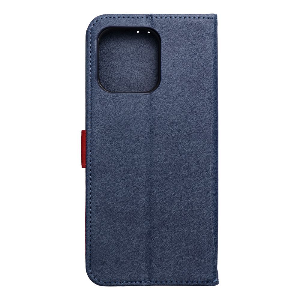 Tamsiai mėlynas ir raudonas Split Book atverčiamas dėklas, skirtas Motorola G57 POWER