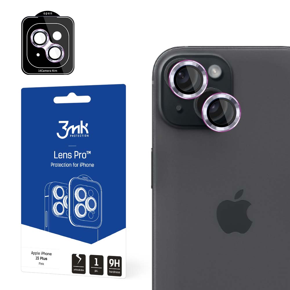 3mk Lens Protection Pro Kameros dangtelis rožinis iPhone 15 Plus