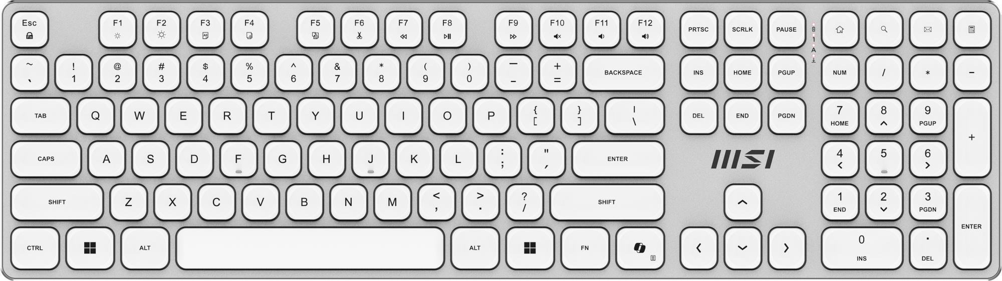 Беспроводной комплект клавиатуры и мыши MSI Forge K210 Wireless Combo (FORGE_K210_W_COMBO_WHITE) – беспроводной, белый