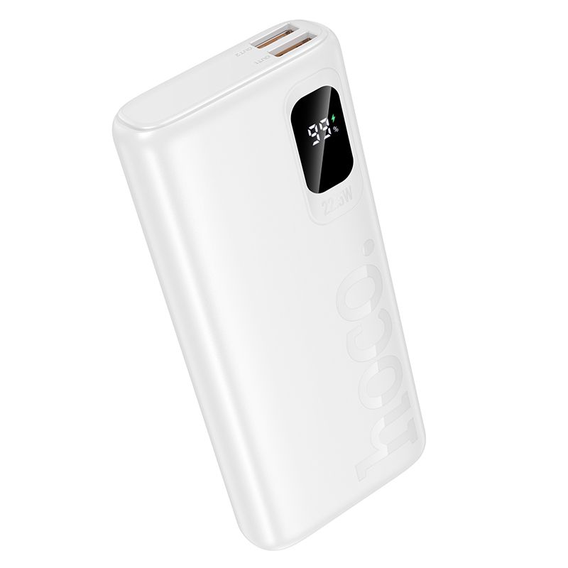 Hoco J158 Pro išorinė baterija, 10000 mAh, QC, PD, 2 A, 22,5 W, balta