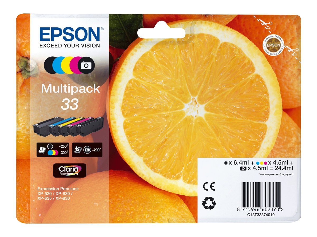 Epson 33 / C13T33374011 Claria Premium rašalo kasečių rinkinys, 5 spalvos