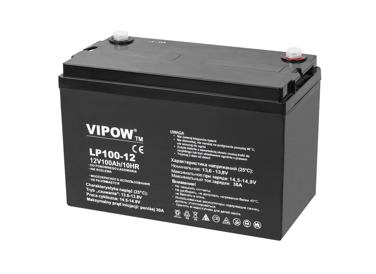 Gelinis akumuliatorius VIPOW, 12 V, 100 Ah