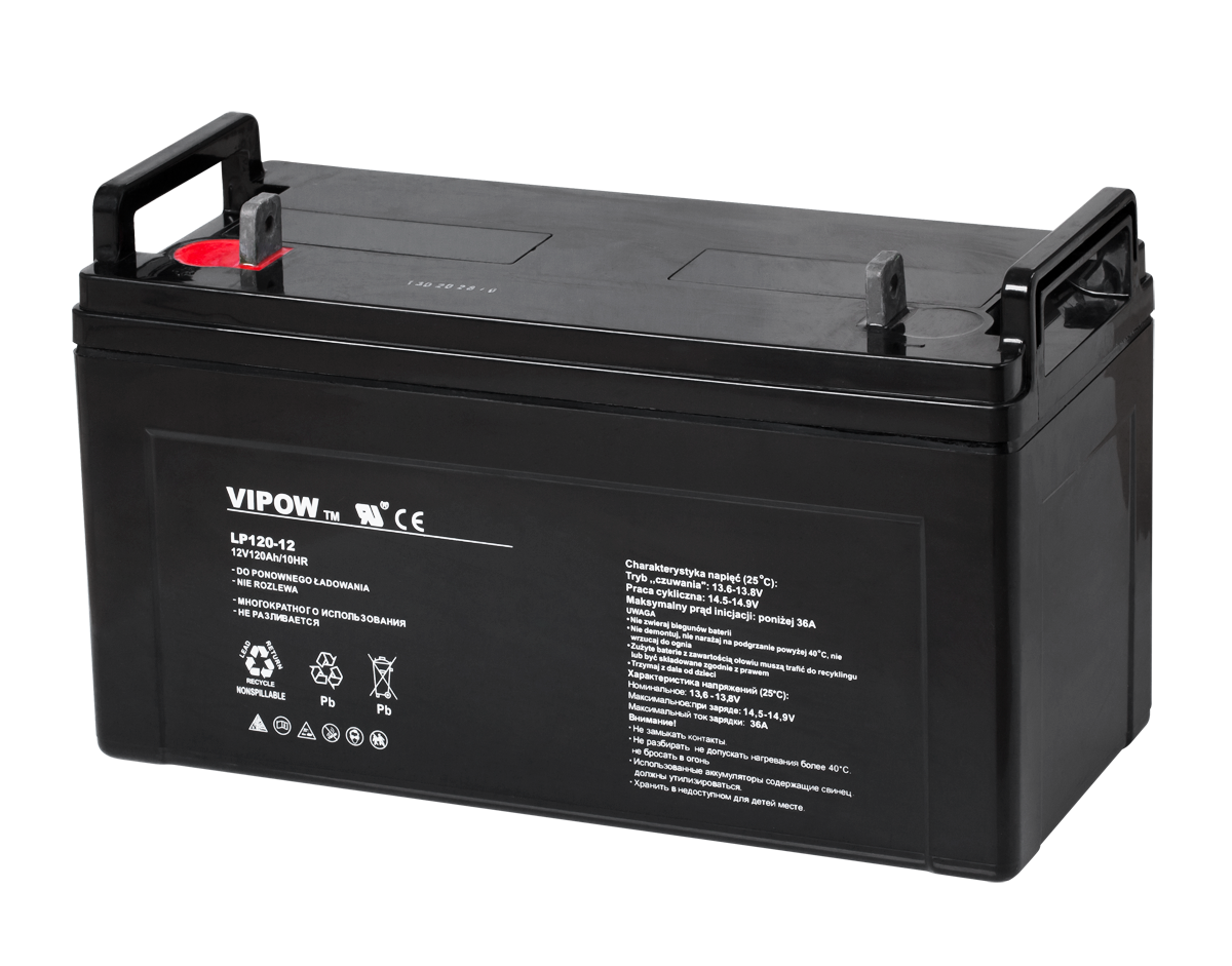 Gelinis akumuliatorius VIPOW, 12 V, 120 Ah
