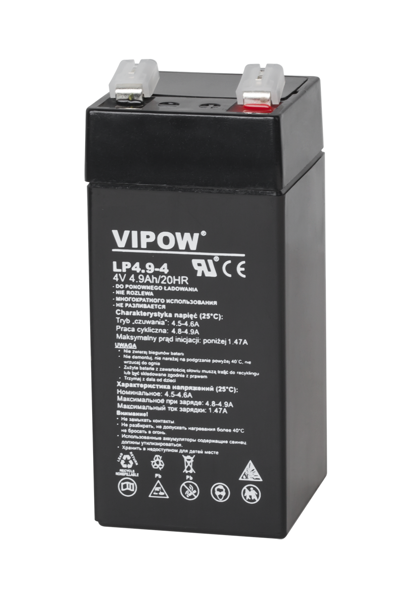 VIPOW 4 V 4,9 Ah gelinis akumuliatorius
