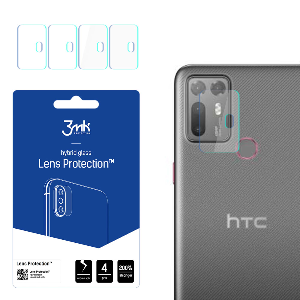 hibridinis stiklas 3MK FLEXIBLE GLASS LENS HTC DESIRE 20 PLUS kamerai 4 vnt..
