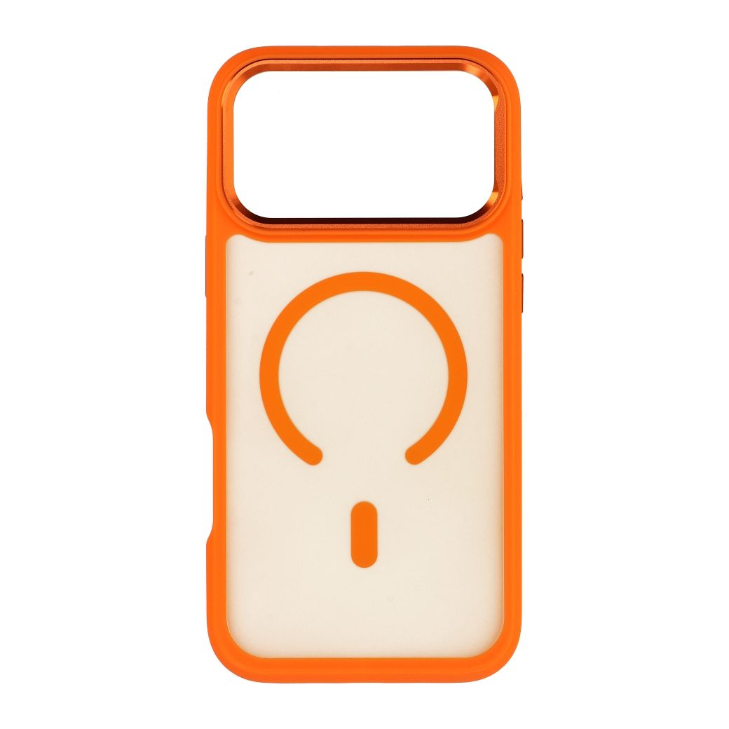 Dėklas, skirtas iPhone 18 Pro Max / 17 Pro Max: Forcell F-Protect Smoke Hybrid Premium, suderinamas su MagSafe, spalva – oranžinė