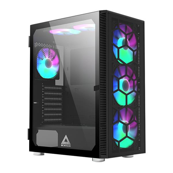 Montech X3 Glass X3GLASS(B) juodas Midi Tower korpusas, be maitinimo bloko