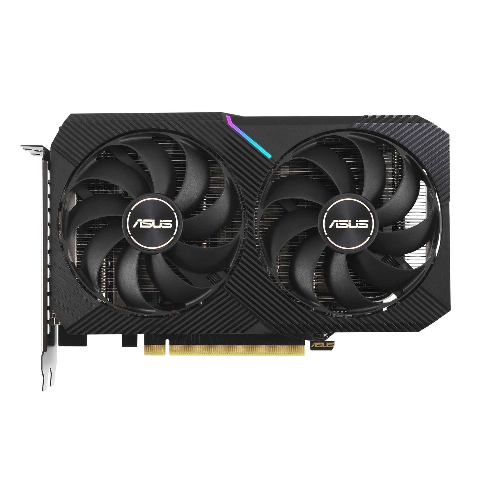 Видеокарта ASUS NVIDIA GeForce RTX 3060, 12 ГБ GDDR6, 192 бита, PCIe 4.0 x16, GPU 1837 МГц, 1× HDMI, 3× DisplayPort, DUAL-RTX3060-O12G-V2
