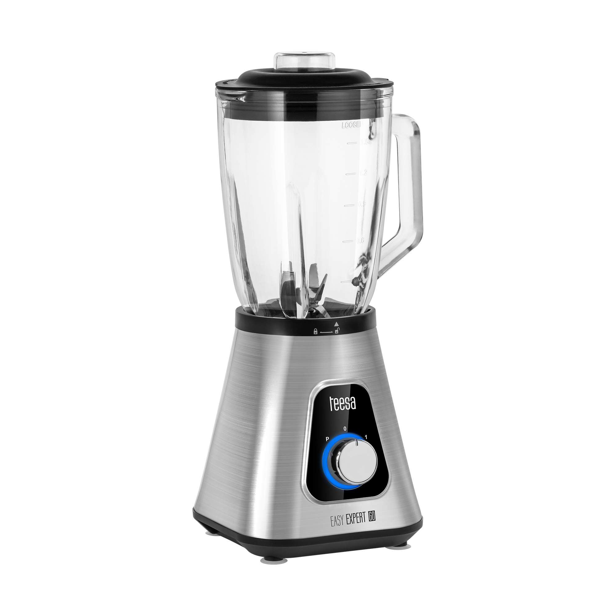 EASY EXPERT GO trintuvas, 1300 W, 1,5 l stiklinis indas ir 600 ml kelioninis puodelis