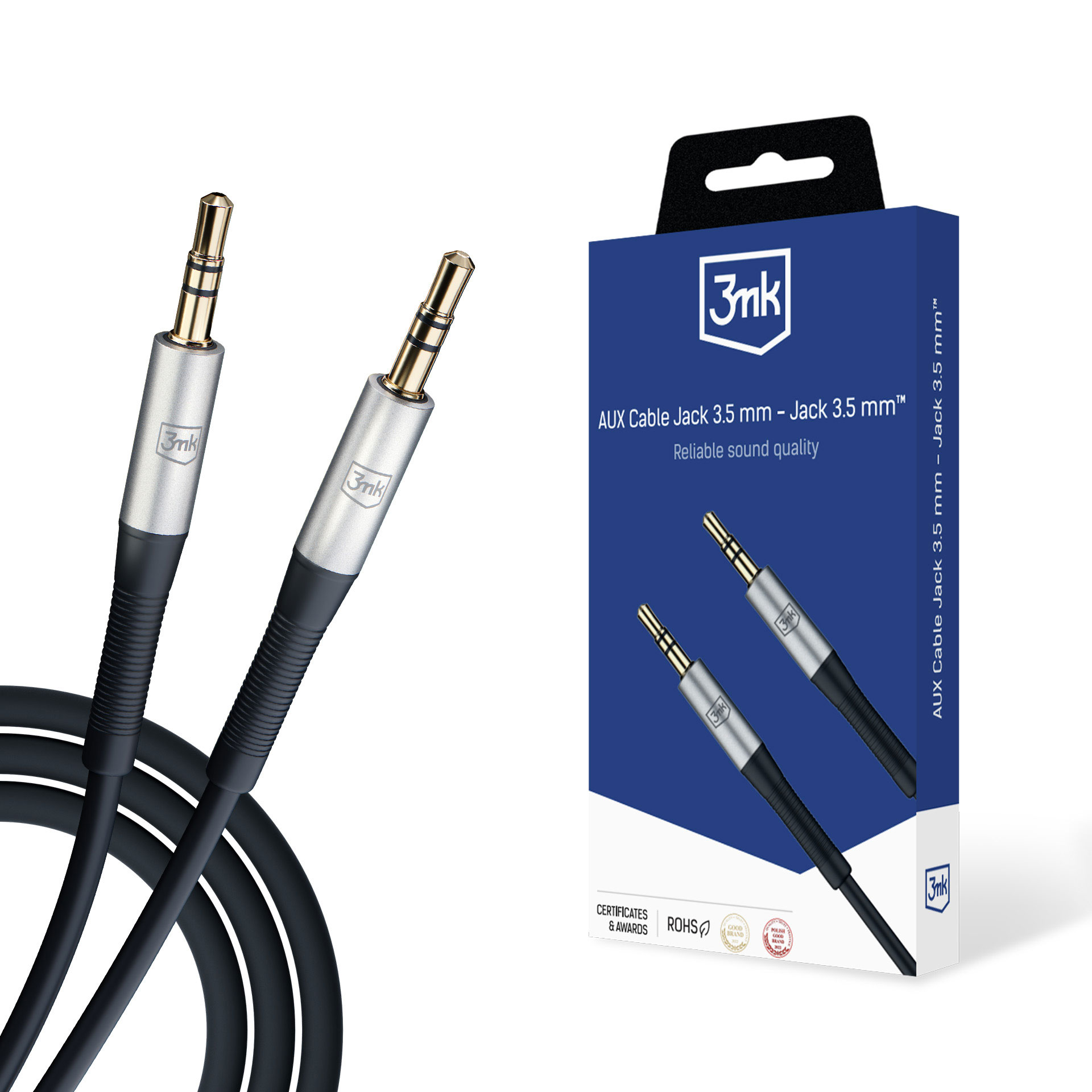 3mk AUX mini jack 3.5mm laidas / AUX mini jack 3.5mm