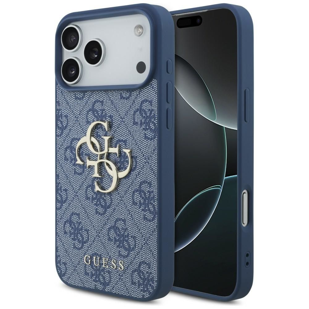 GUESS dėklas, skirtas IPHONE 18 Pro Max/17 Pro Max (4G Big Logo) (spalva: mėlyna)