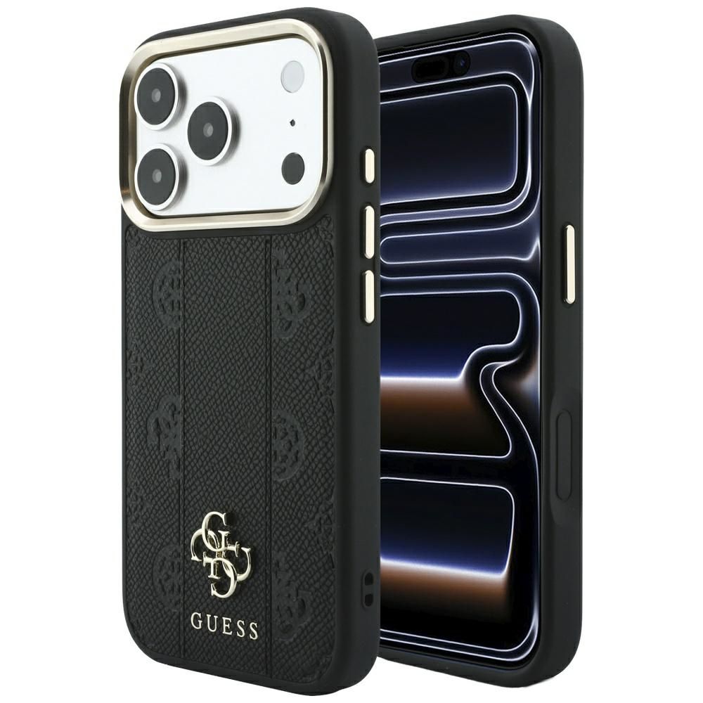 Dėklas, skirtas IPHONE 18 Pro/17 Pro suderinamas su „MagSafe“ (Stripe Peony 4G Logo) (spalva: juoda)