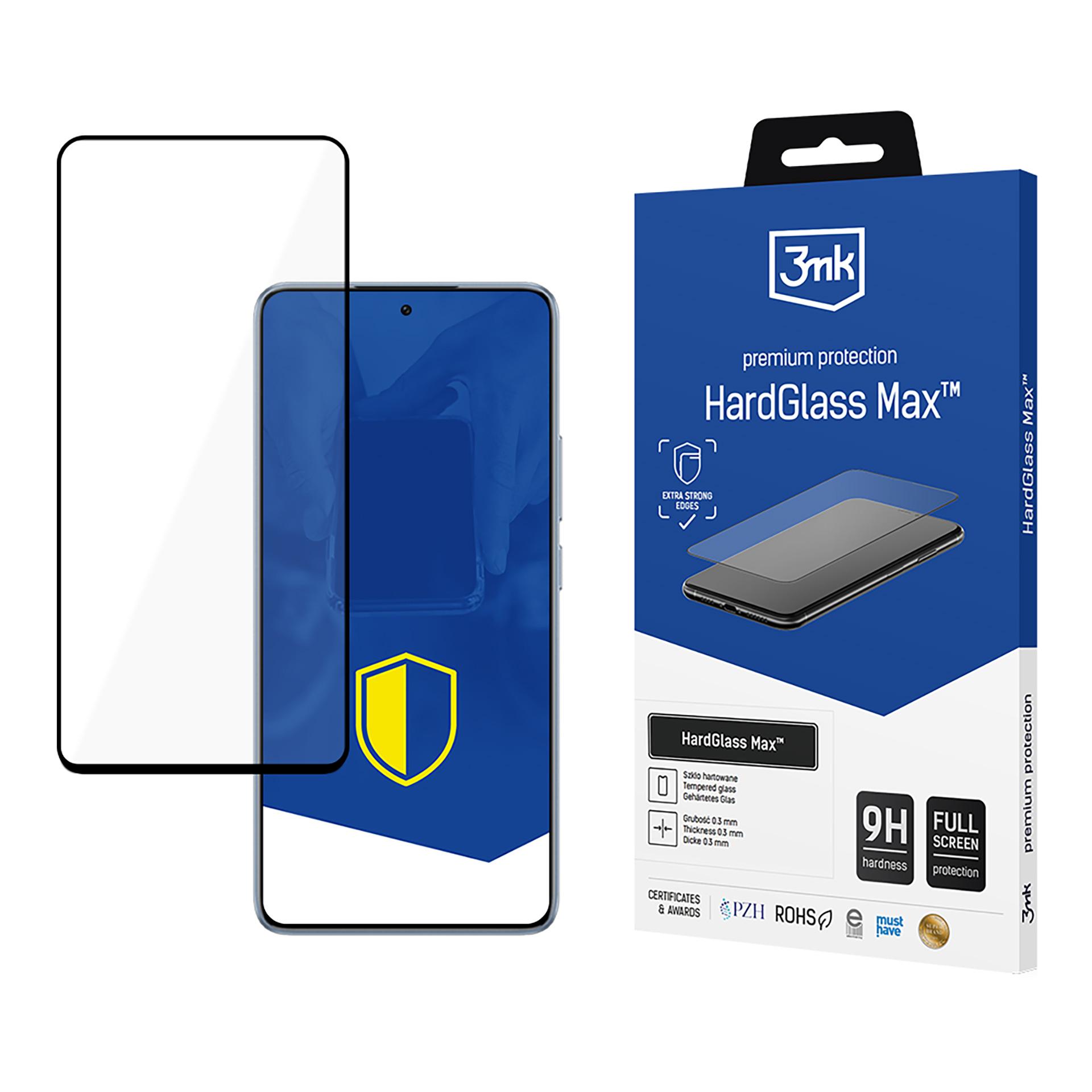 Закалённое стекло 3mk HardGlass Max чёрное для Xiaomi 14T / 14T Pro
