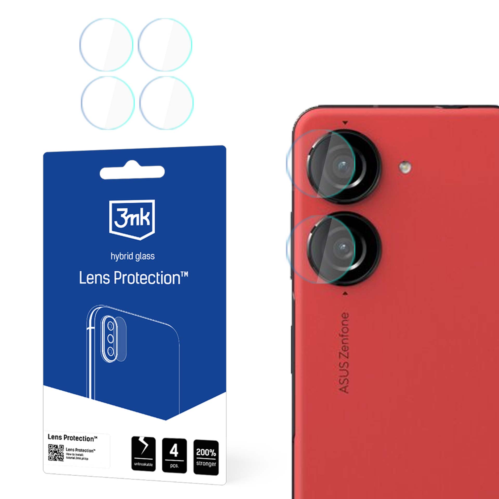 Hibridinis stiklas kamerai 3mk Lens Protection Asus Zenfone 10