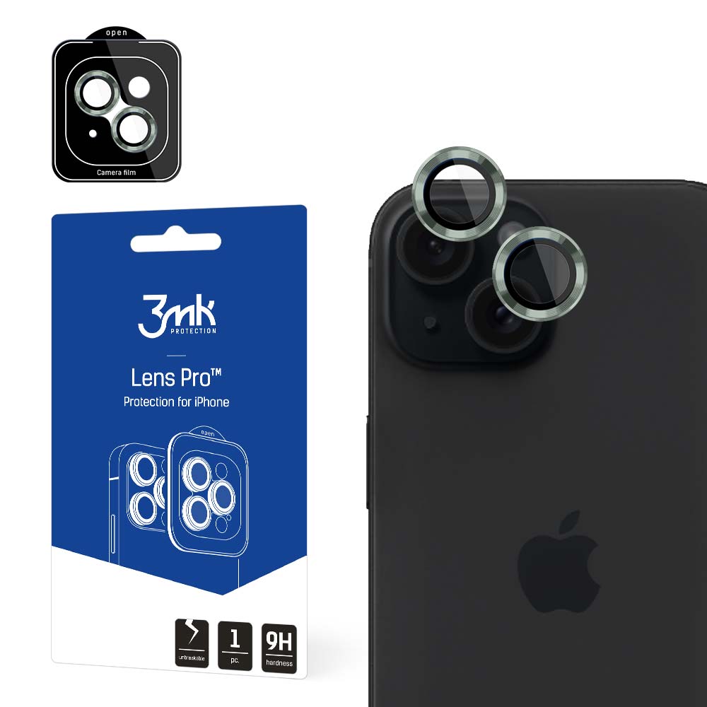3mk Lęšių apsauga Pro Kameros dangtelis skirtas iPhone 15 - žalias