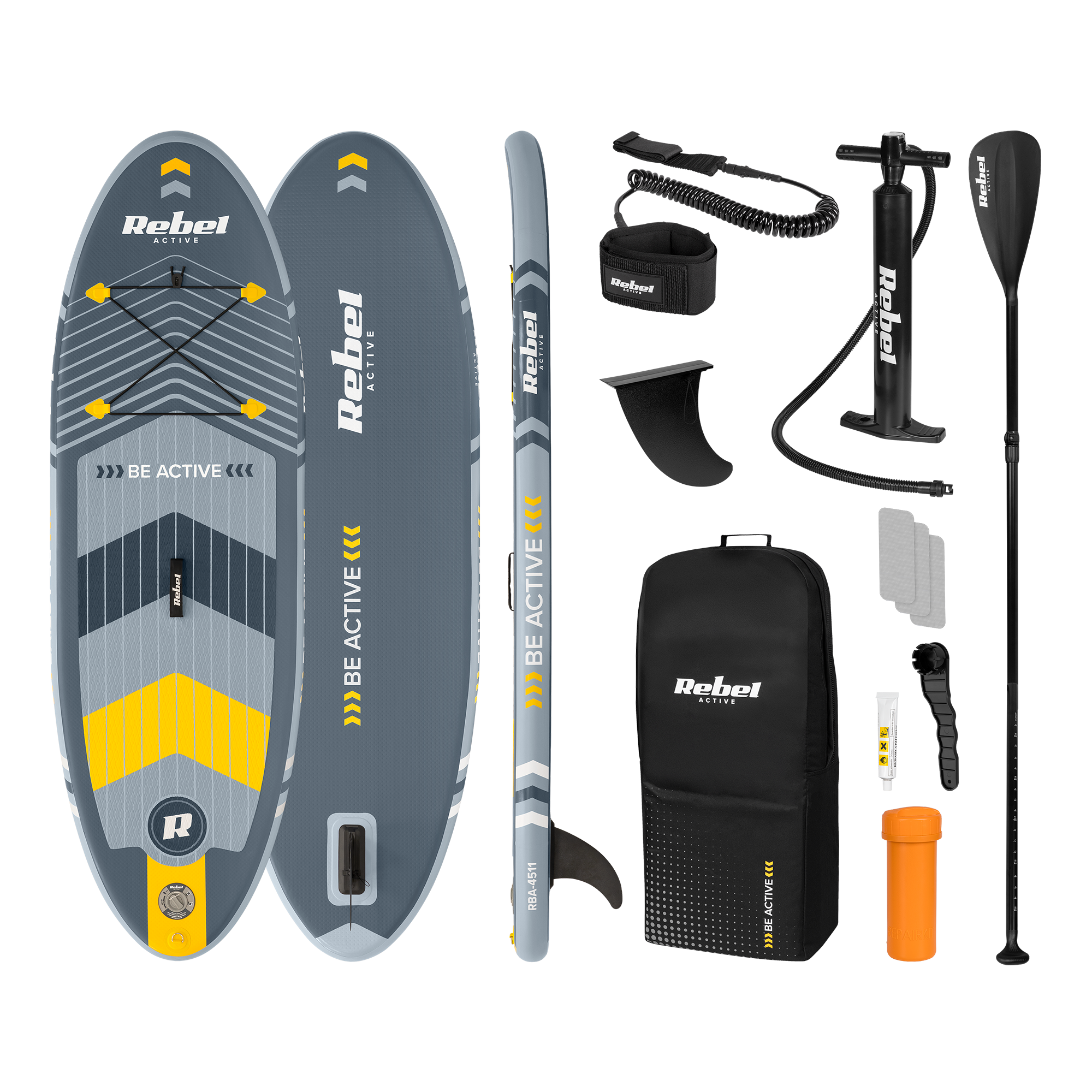 REBEL ACTIVE pripučiamos SUP lentos rinkinys, 244 x 76 x 10 cm