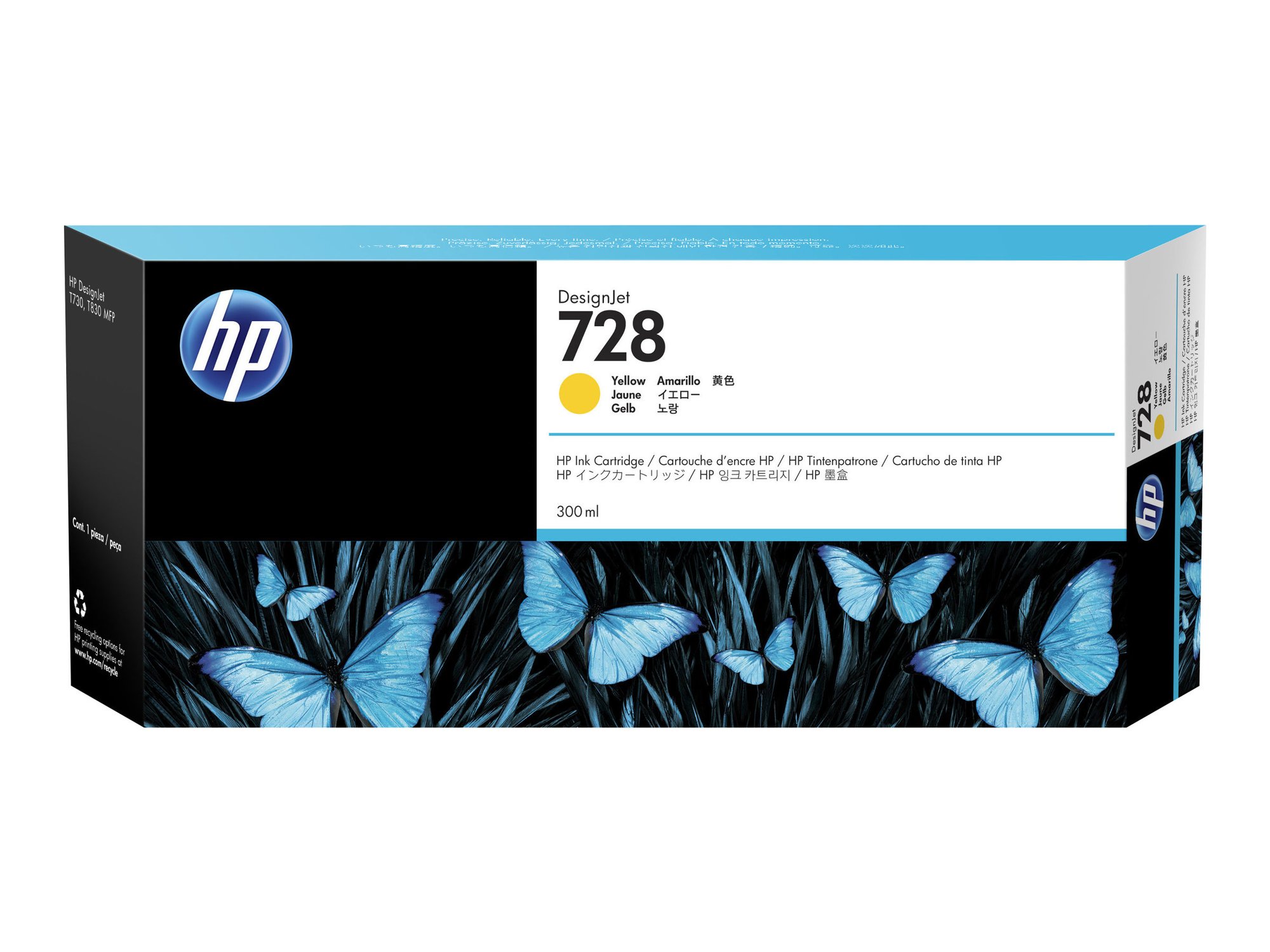 Originali HP 728 DesignJet rašalo kasetė (F9K15A), geltona, 300 ml