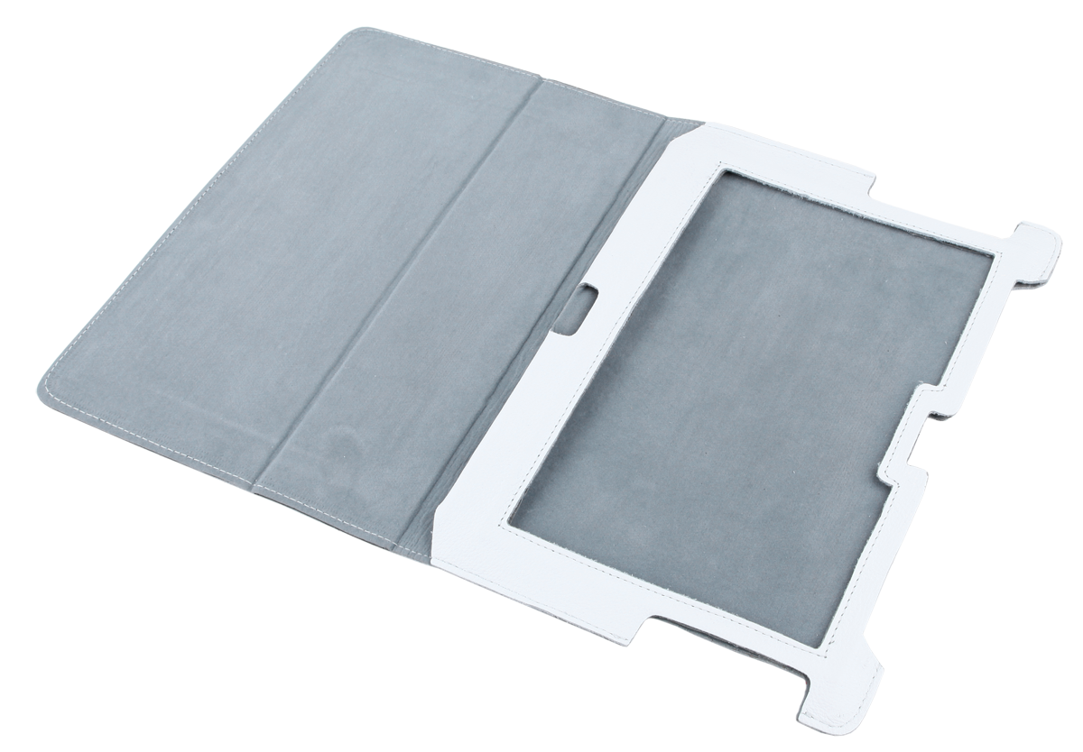 Natūralios odos dėklas Samsung Galaxy Tab P5100, baltas