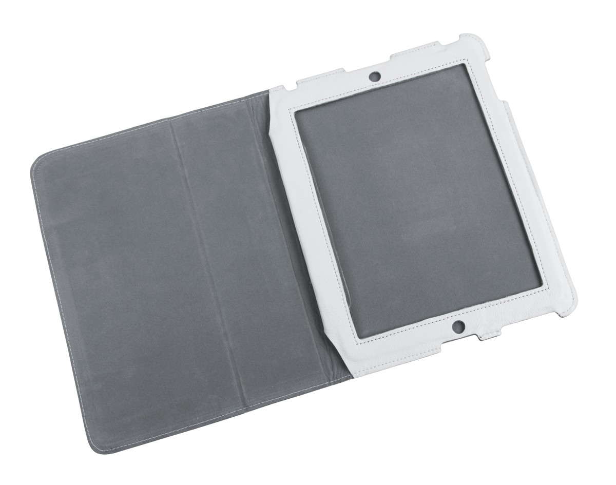 Белый кожаный чехол для Apple iPad 3