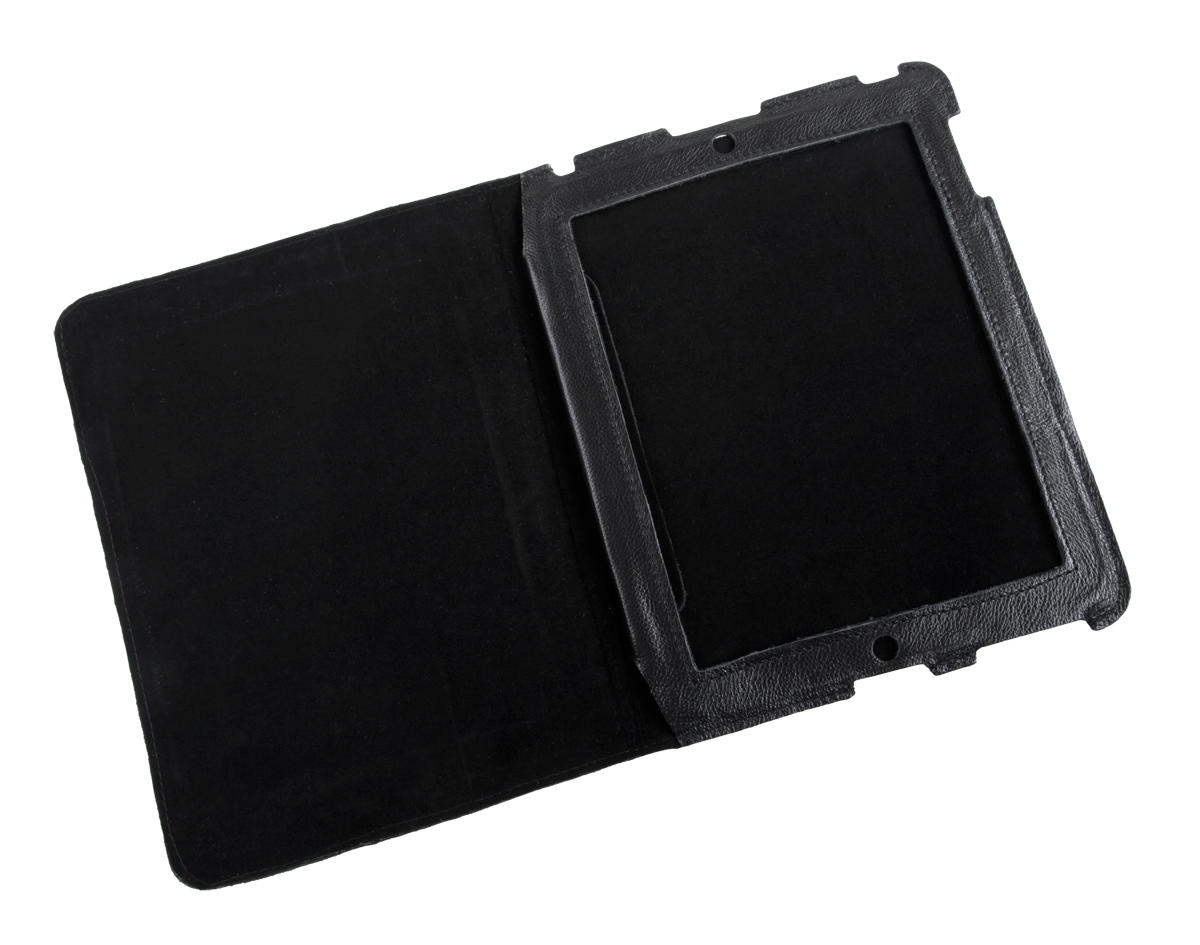 Чёрный кожаный чехол для Apple iPad 3