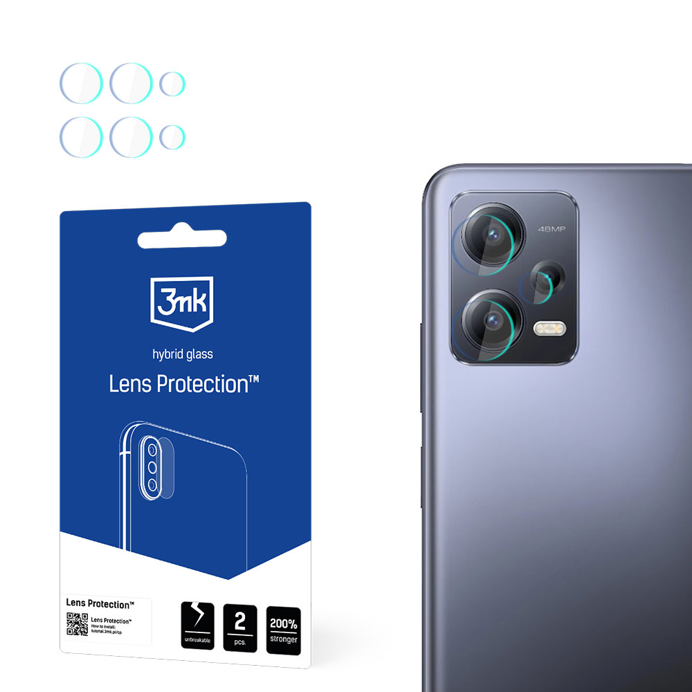 Objektyvo stiklas Xiaomi Redmi Note 12 Pro 7H - 3mk Lens Protection serijos objektyvo stiklas