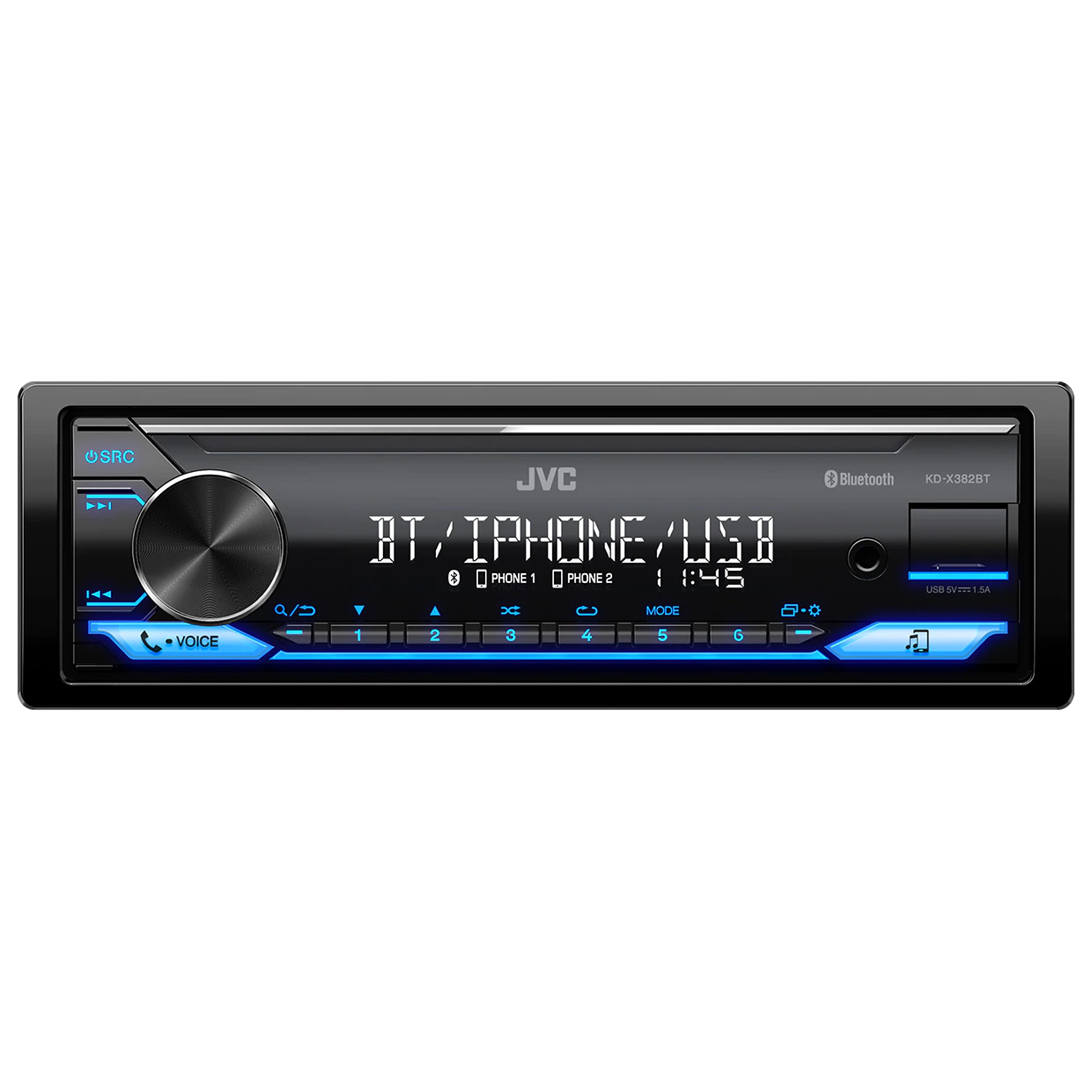 Automobilinis radijas JVC KDX-382BT su Bluetooth, USB ir FM