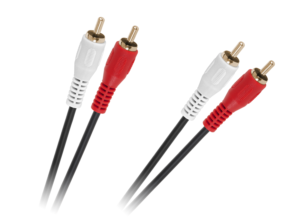 2 RCA–2 RCA kabelis, 1,5 m, juodas, 4 mm