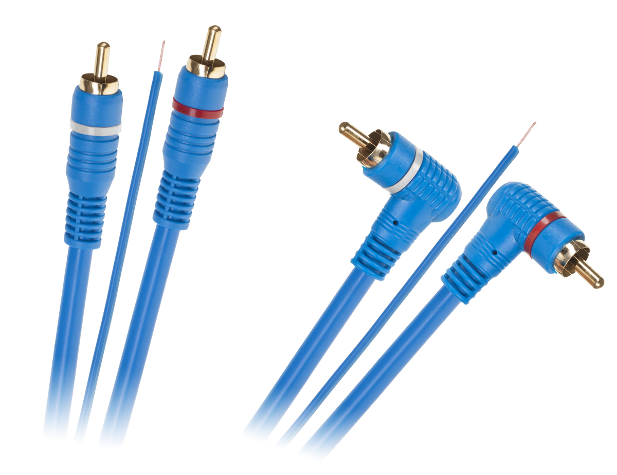 2 RCA–2 RCA kabelis su valdymo gysla, 5 m, kampinis–tiesus
