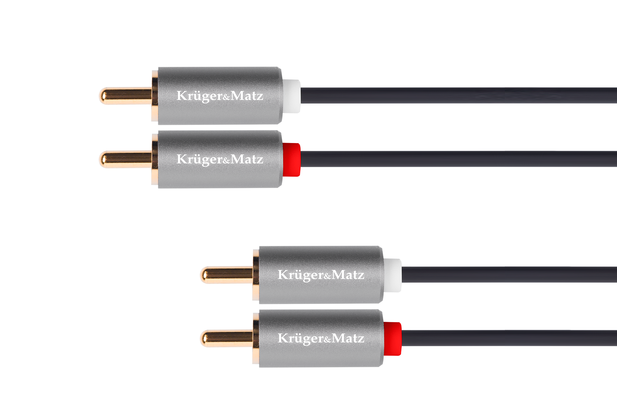 Kruger&Matz Basic 2RCA–2RCA kabelis, 1 m