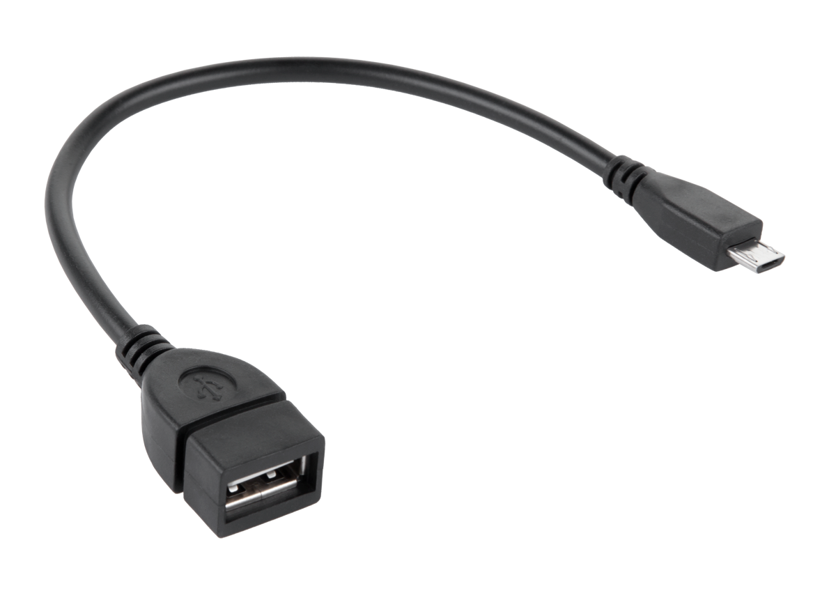 USB-A lizdo–micro-USB kištuko OTG kabelis, 15 cm