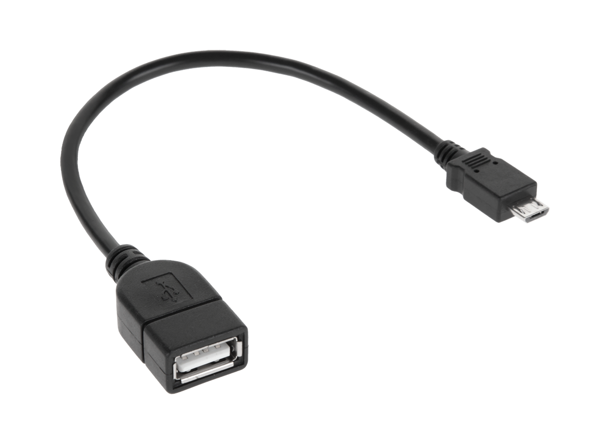 USB-A lizdo–micro-USB kištuko kabelis, 20 cm