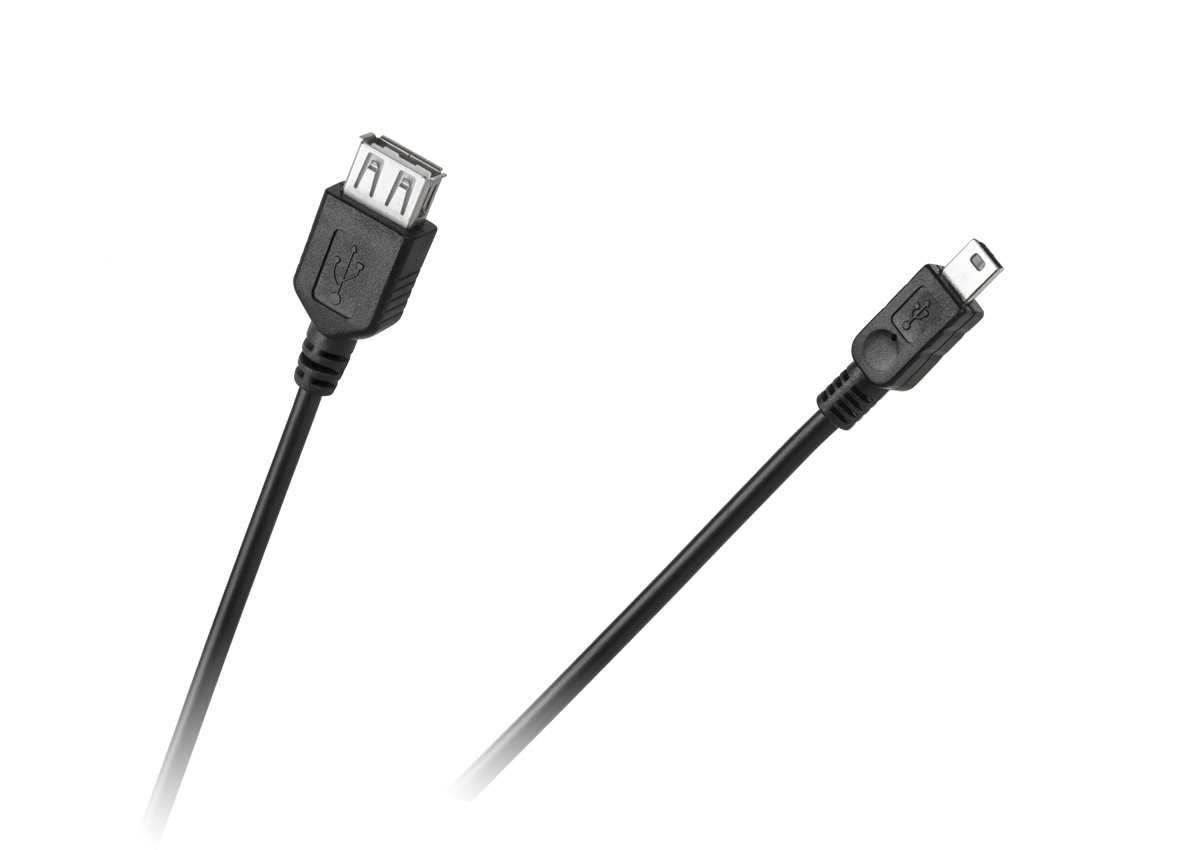 USB-A lizdo–5 kontaktų Mini-USB kištuko kabelis
