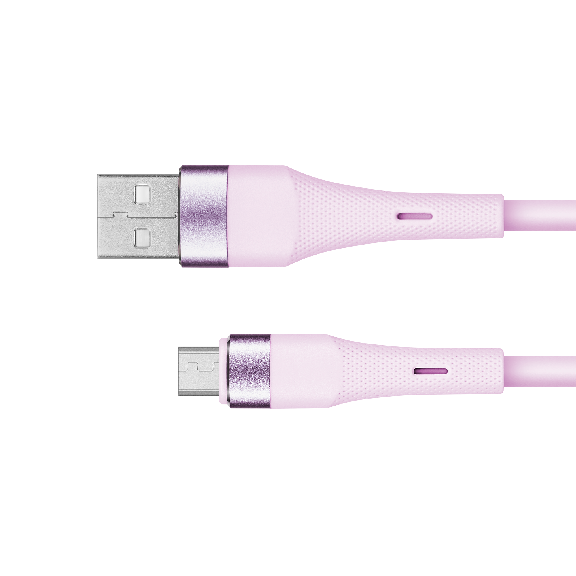 Kruger&Matz Basic USB–microUSB silikoninis kabelis, 1 m, rožinis