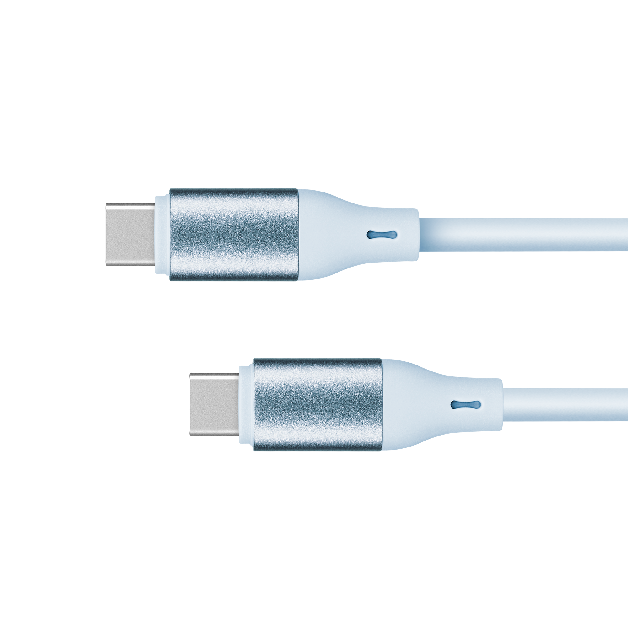 Kruger&Matz Basic USB-C–USB-C silikoninis kabelis, 100 W, 1 m, mėlynas