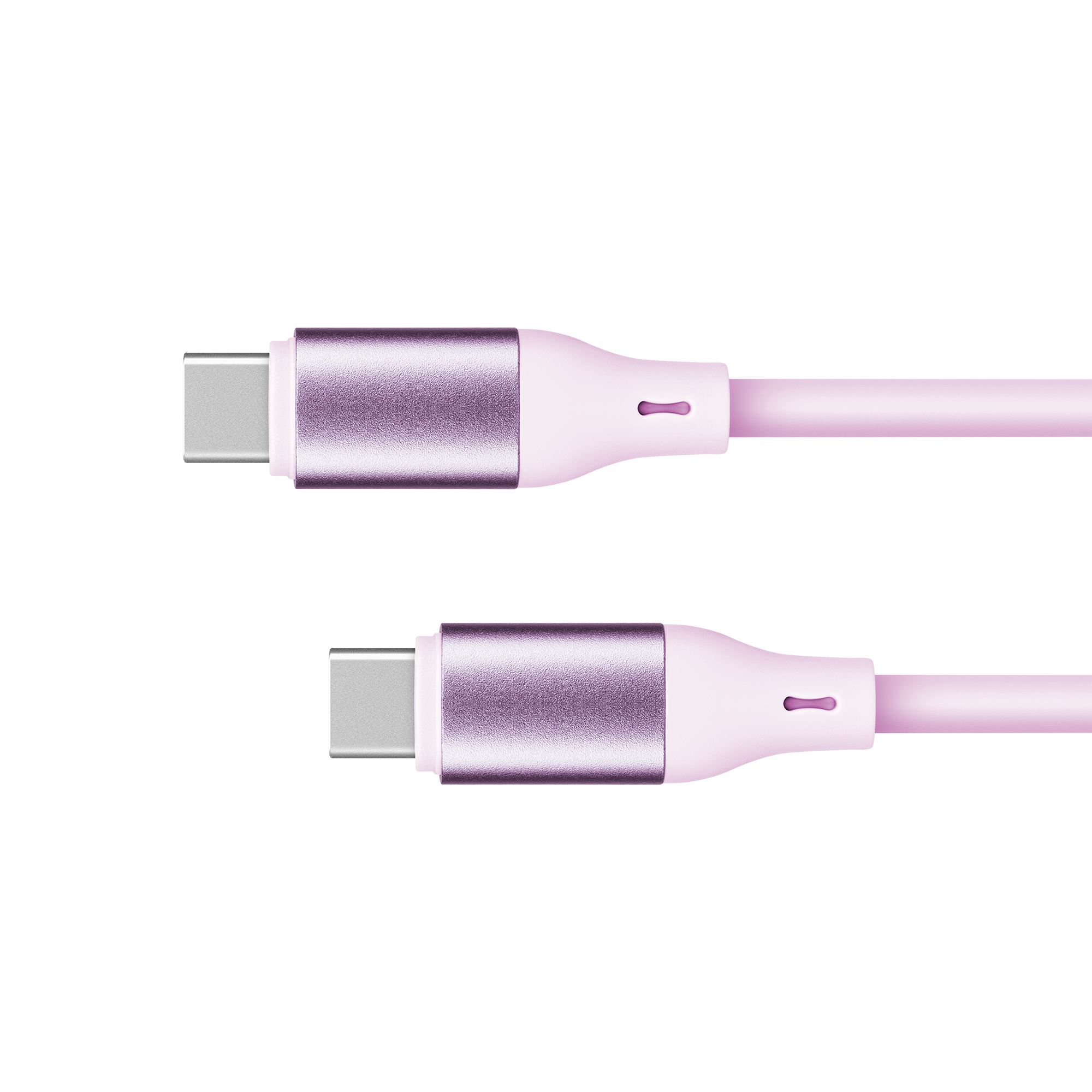Kruger&Matz Basic USB-C–USB-C silikoninis kabelis, 100 W, 1 m, rožinis