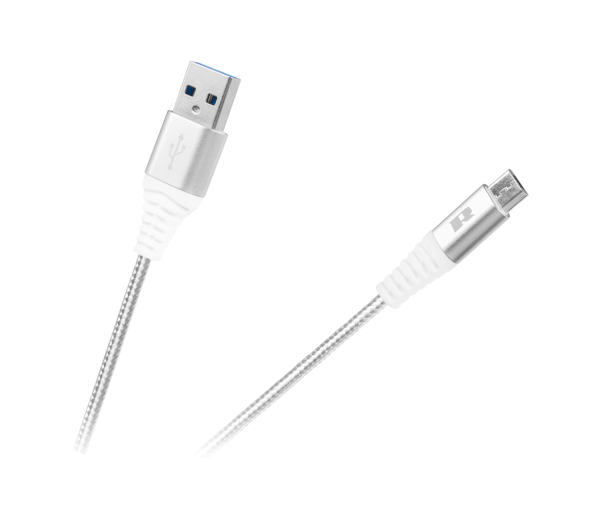 REBEL USB – micro USB kabelis, 100 cm, baltas