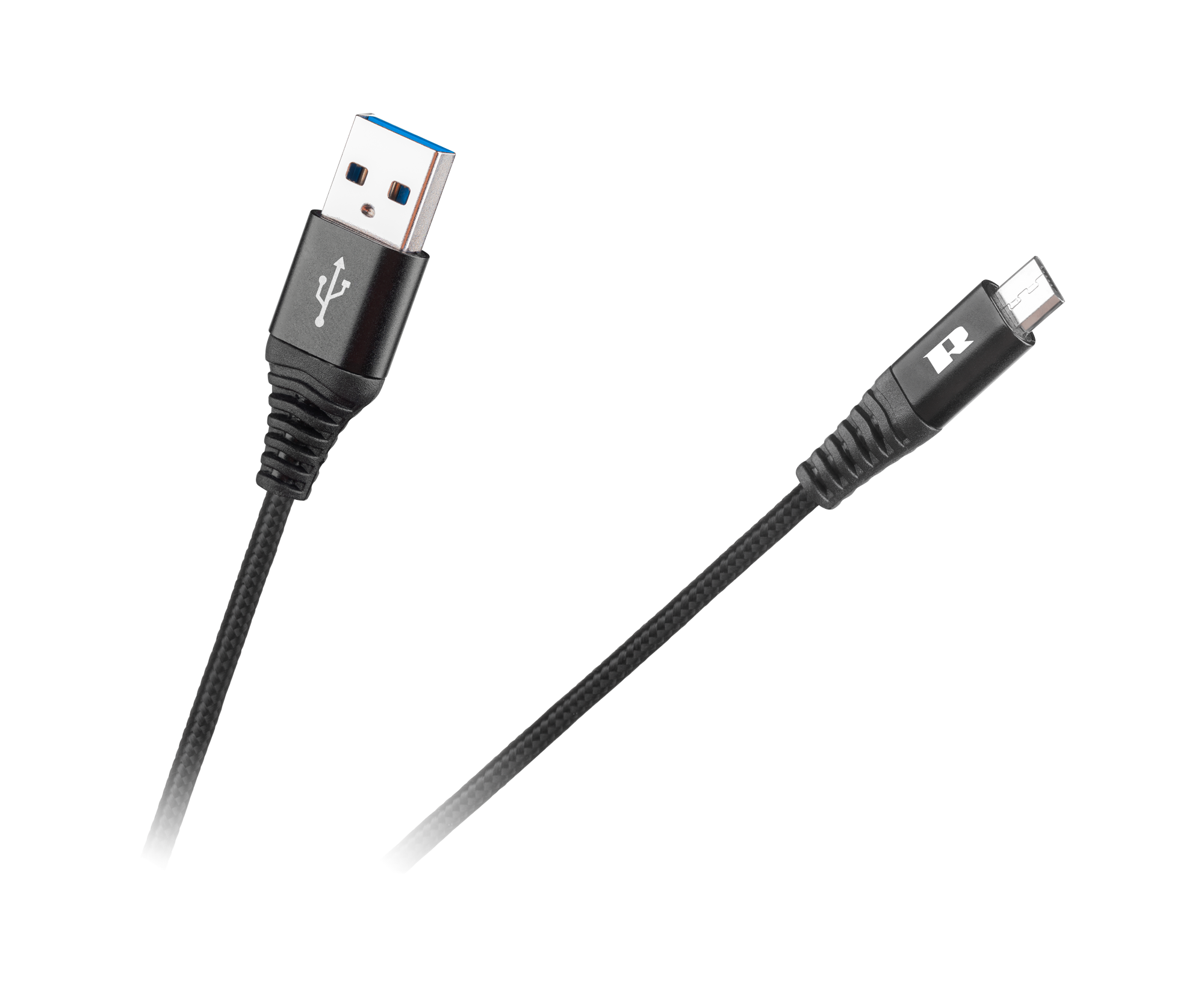 REBEL USB – micro USB kabelis, 200 cm, juodas