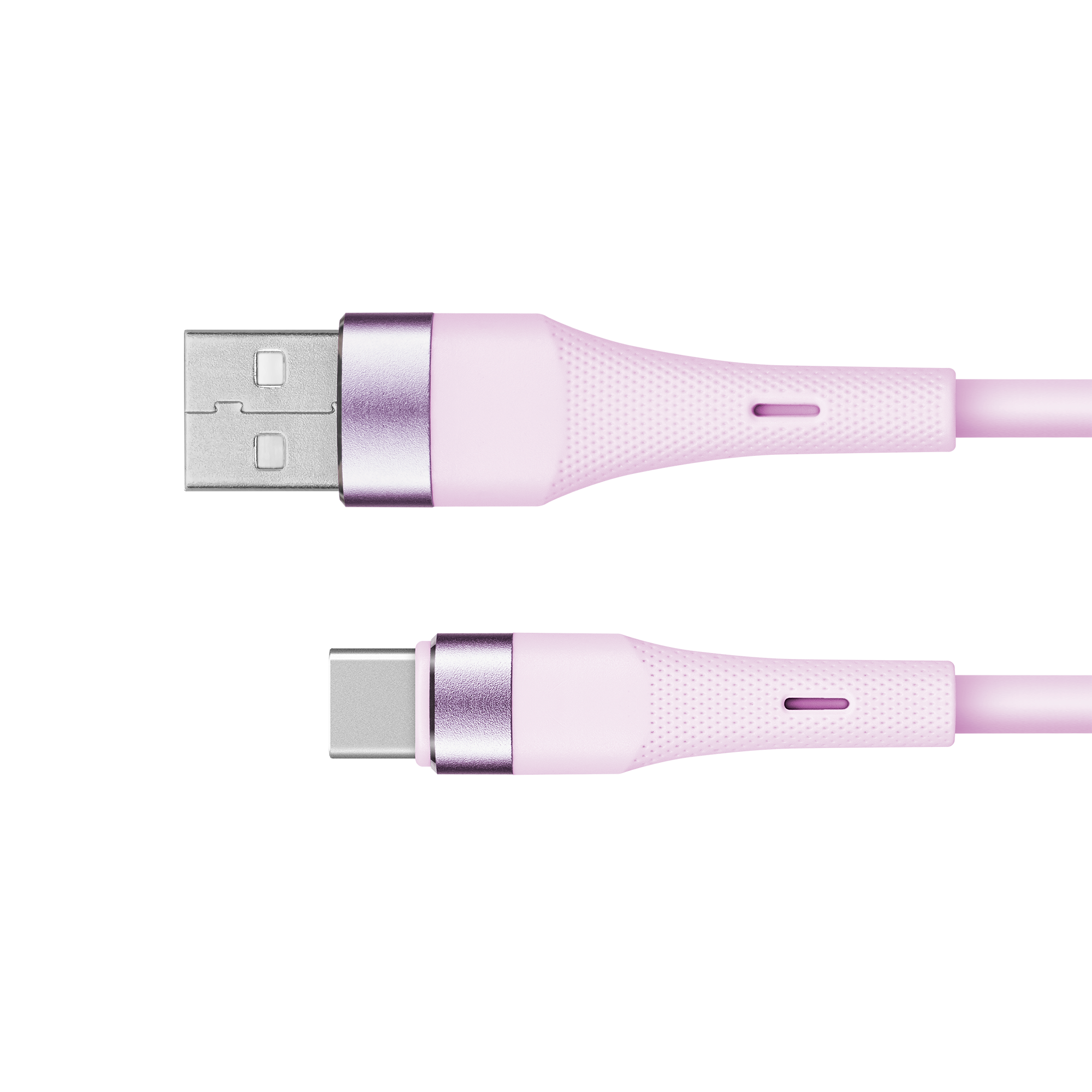 Kruger&Matz Basic USB–USB-C silikoninis kabelis, 1 m, rožinis