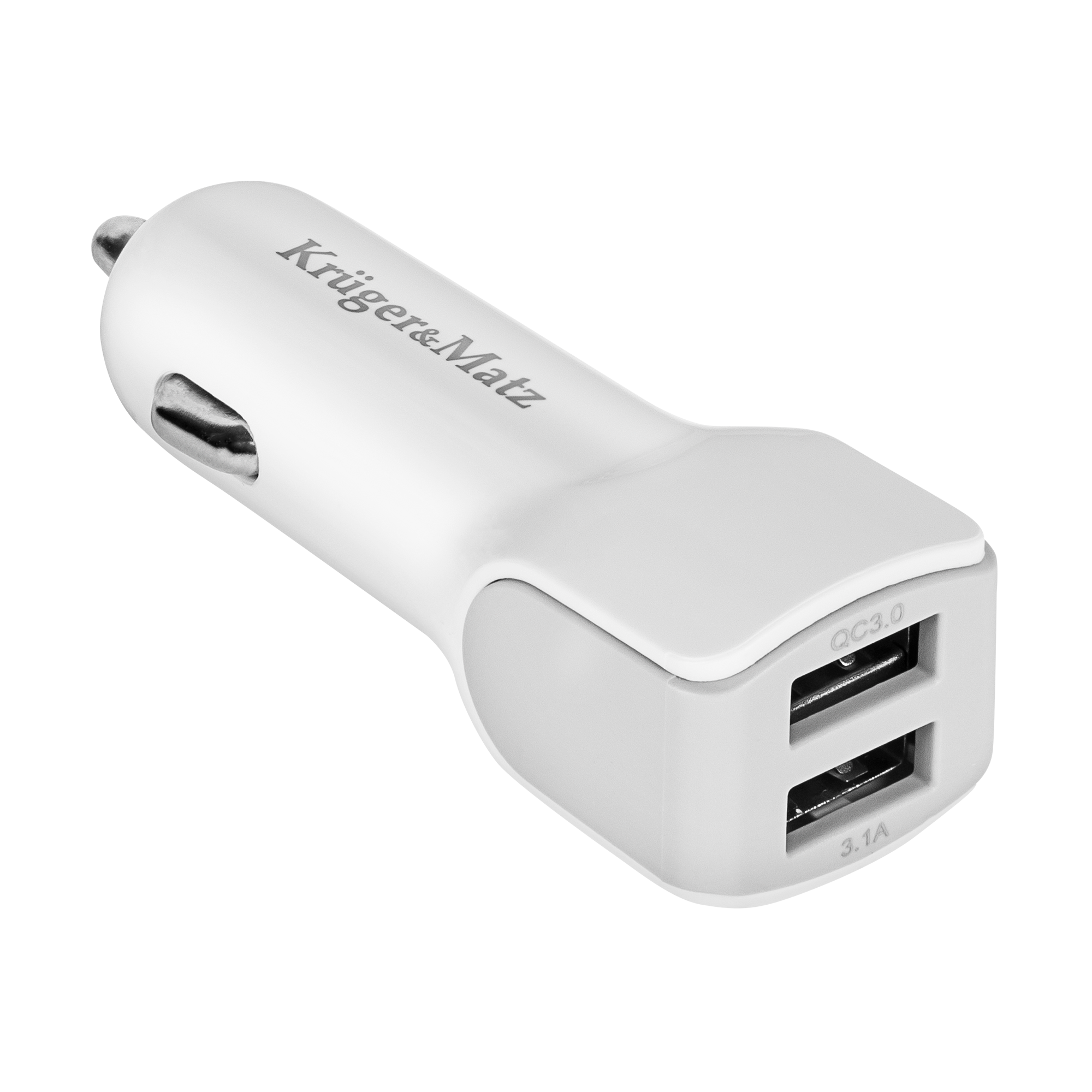 Kruger&Matz automobilinis įkroviklis su 2 USB jungtimis, 3000 mA, Quick Charge 3.0